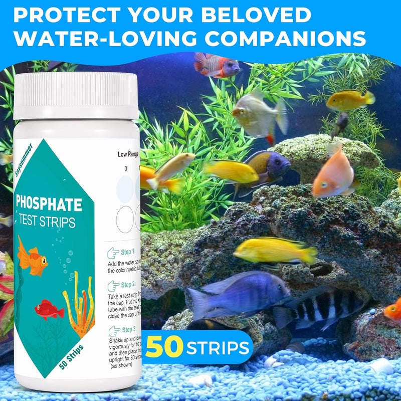 SaySummer Phosphate Test Kit, 50 Count Aquarium Phosphate Test Strips, Aquarium Water Test Kit Fast & Easy Testing Phosphate for Freshwater & Saltwater - Image 4
